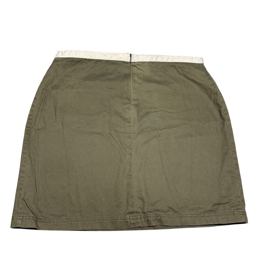 VTG American Outpost Olive Green Cotton Mini Skirt Bungee Toggle Waist Womens L